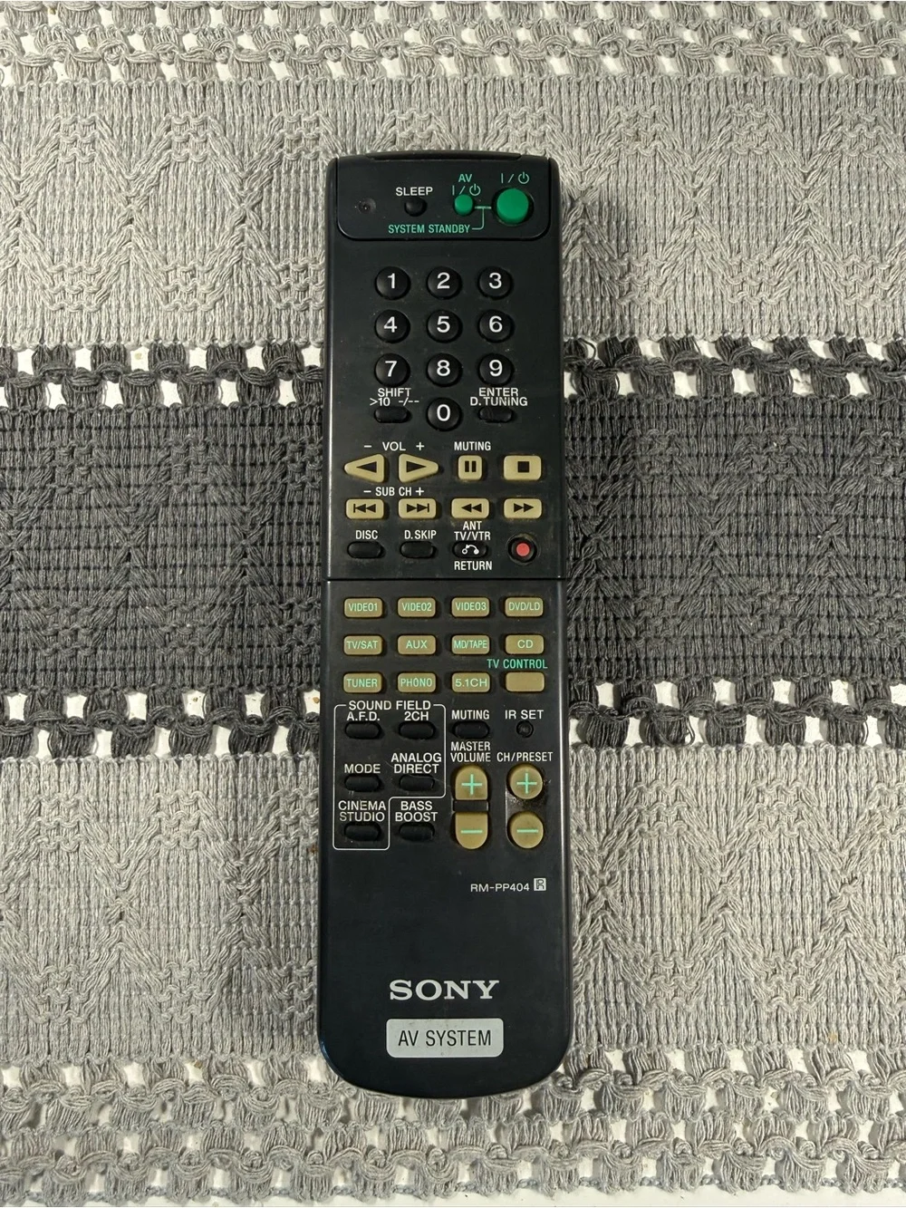 Sony RM-PP404 Black AV System Remote Control For Home Theater Receiver OEM
